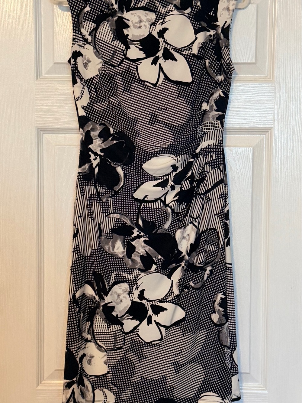 Ralph Lauren Black & White Floral Sheath Dress